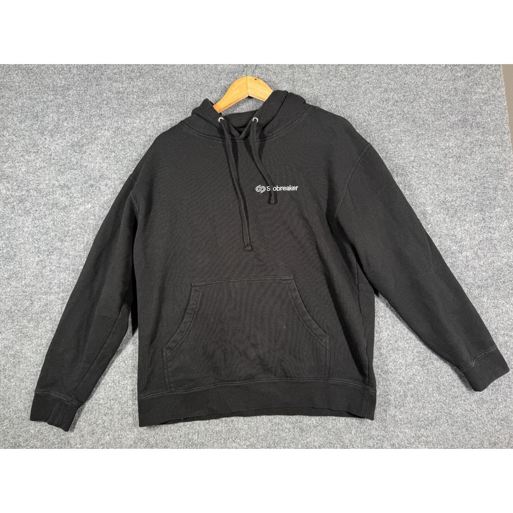 Independent Trading Company Hoodie Men Black Large Fleece Lined Silobreaker Logo